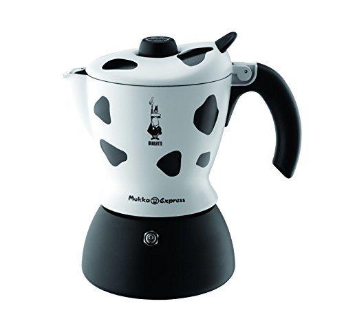 Bialetti Mukka Express - Stove Top Cappuccino/Latte Coffee Maker - With Built-In Milk Frother - 2 Cup - Cow Print