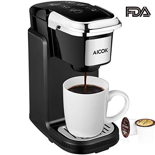 Aicok Single Serve Coffee Maker, Coffee Machine with Removable Cover for Most Single Cup Pods including K-CUP pods, Quick Brew Technology, AC507