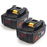 TenMore 18V 6.0ah BL1860 Replacement Battery with LED Indicator Compatible with Makita 18V BL1830B BL1860B BL1840B BL1815 LXT-400,2-Pack