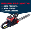 Worth 18-Inch Powerful Cordless 84-Volt Chainsaw 2.5AH Lithium Battery Auto-Oiling Tool-Free Tensioning Brushless Motor - L302A00