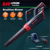 Worth Garden 84V Lithium-ion Battery Cordless Leaf Blower Powerful Handheld 125MPH 500CFM 3-Speed Plus Turbo Maximum Blowing 2.5 AH Battery and Charger Included - L402A00