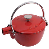 Staub 1650006 Cast Iron Round Tea Kettle, 1-quart, Cherry