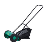 Outsunny 12 Inch 5 Blade Push Lawn Mower with Grass Catcher - Green/Black