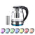 1.8L Electric Glass Kettle Tea Kettle Double Metal Temperature Control with LED Light