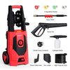 PRYMAX Pressure Washer 3000 PSI 1.80 GPM Car Electric Power Washer with Hose Reel and Interchangeable Nozzles, Red