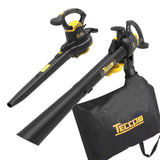 TECCPO 3-in-1 Blower/Vacuum/Mulcher, 12 Amp Professional Leaf Blower, Variable Blow Speed of 170/250mph, Mulching Ration of 16:1, 280/410 CFM, 40L Collection Bag - TABV01G