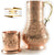 The Silk Road Trade - KS Series - NEW 2019-45oz Copper Pitcher and 7.7oz Cup Set with Lid, Moscow Mule Water Jug, Ice Tea and Juice Beverage, Desktop/Bedside Night Water Carafe Ayurvedic (Engraved)