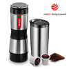 Portable Coffee Maker, Compatible K-Cup and Ground Coffee, Barsetto Tripresso CA, Fast Extraction System Coffee Machine with Stainless Steel Insulation Cup for Travel Hiking and Picnic, Manually Operated from Piston Action